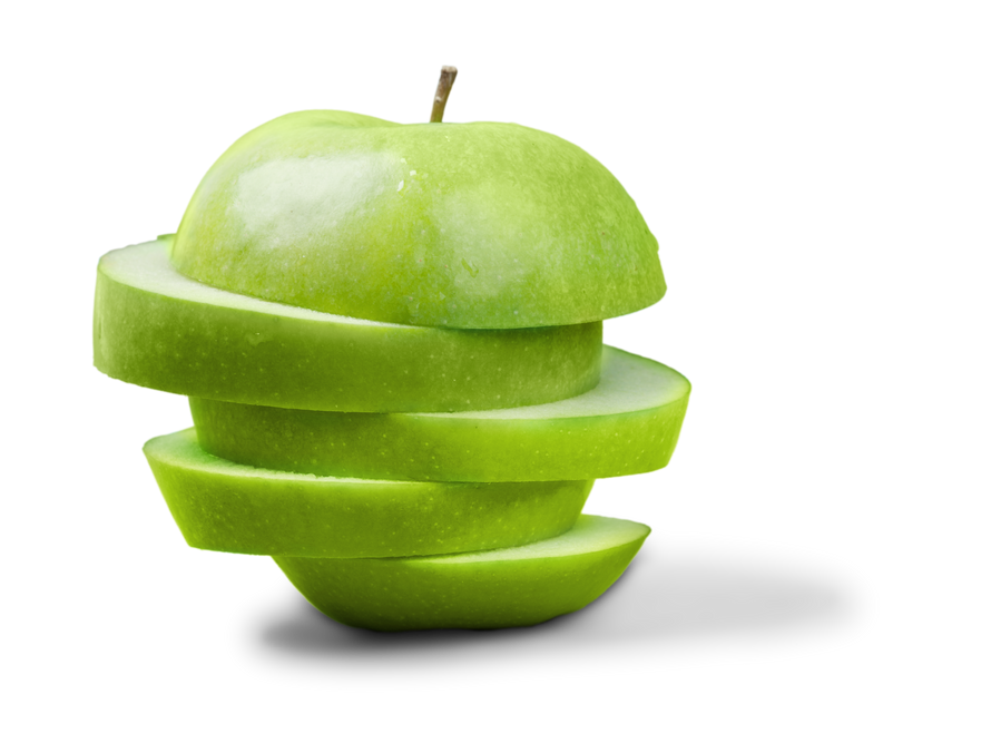 Green Apple Sliced Horizontally