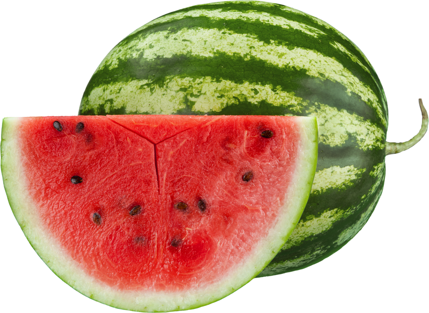 Whole and Slice of Watermelon - Isolated